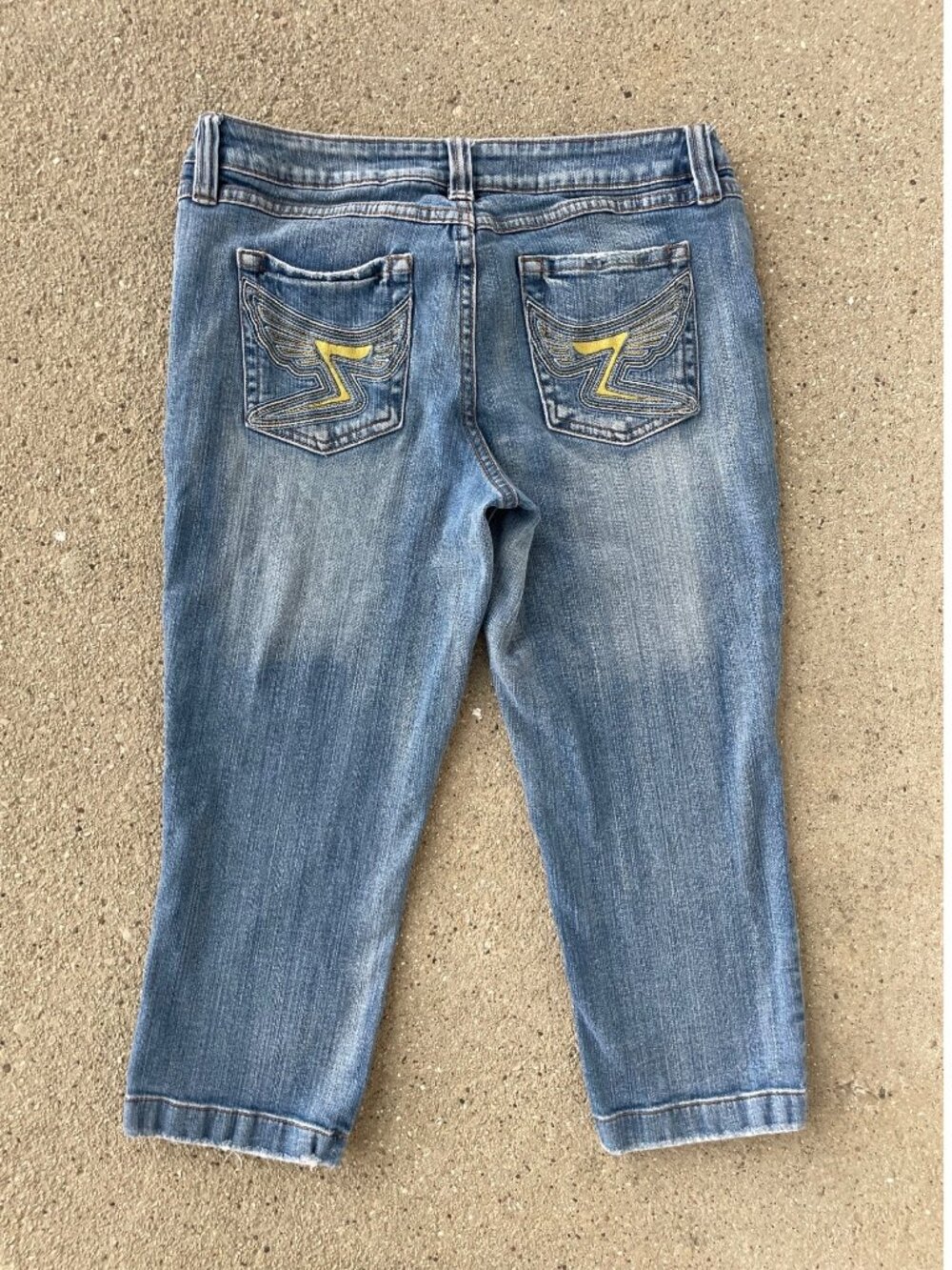 Vintage Y2K No Boundaries Jean Capri Shorts Embellished Pockets 9 Indie Fall
